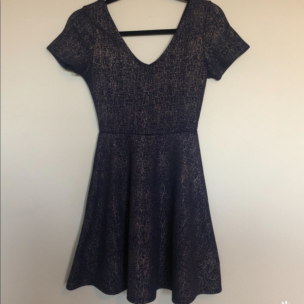Navy dress with gold details